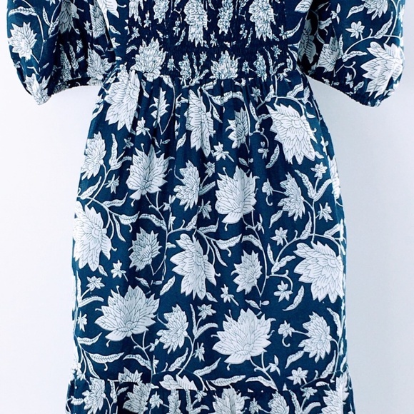 Monsoon and Beyond Estella Midi Dress Blue Rohida Floral Print Handmade Sz S - Picture 12 of 16